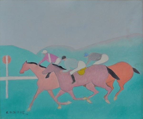 Giuseppe Cesetti - Cavalli con fantini