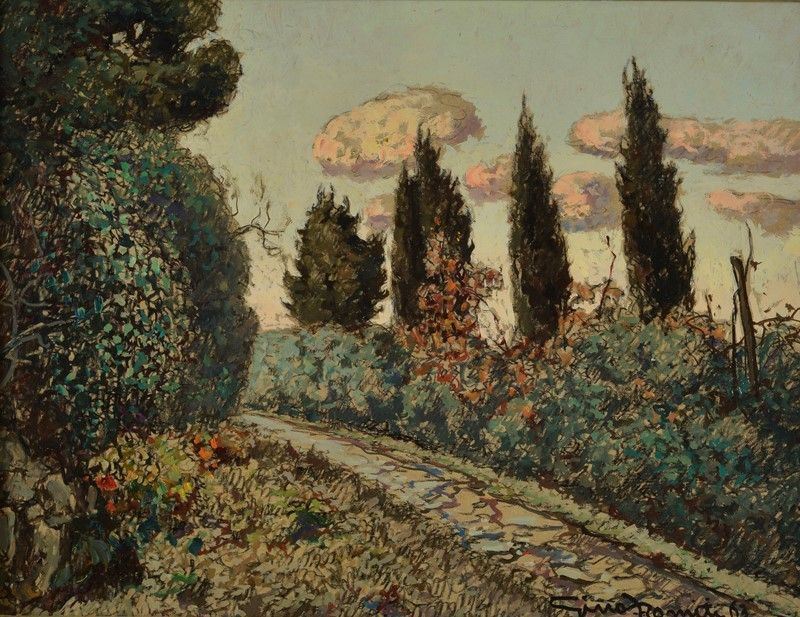 Gino Romiti - Viale con Cipressi