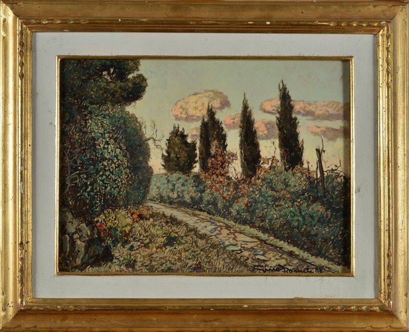 Gino Romiti - Viale con Cipressi