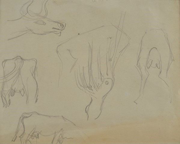 Fortunato Depero - Bovini (studi vari) 