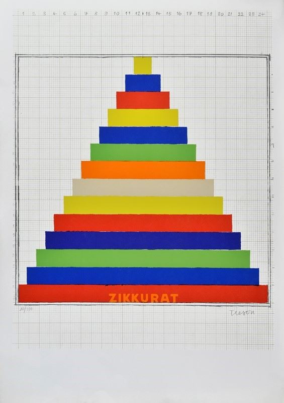 Joe Tilson : Zikkurat/ Alchera  (1975)  - Litografia - Asta Arte Moderna e Contemporanea - III - Galleria Pananti Casa d'Aste