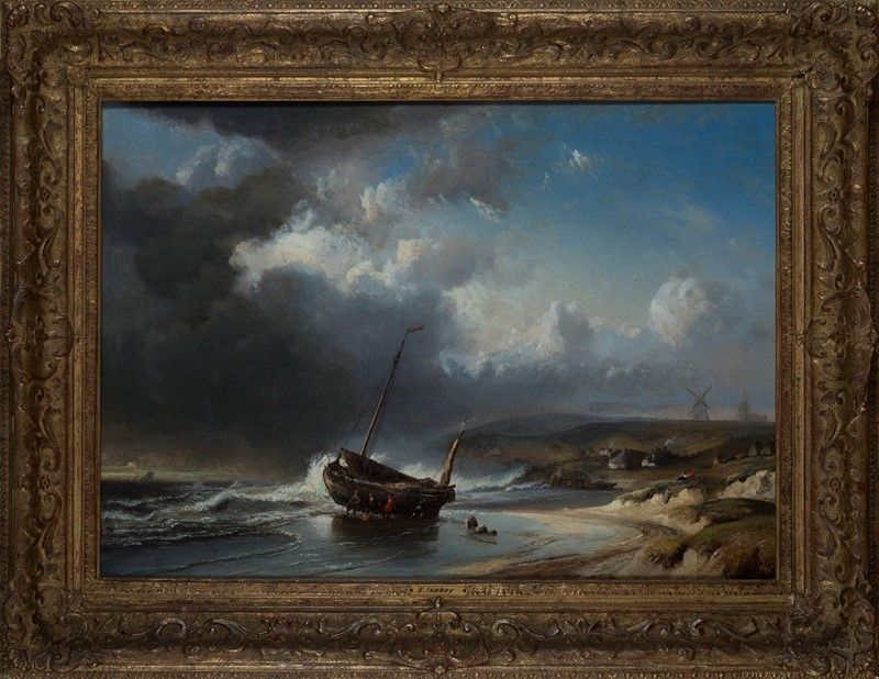 Eugène Louis Gabriel Isabey - Barca sulla Riva