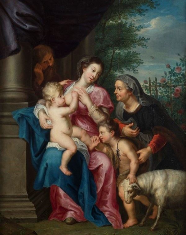 Balthasar  Beschey - Sacra famiglia con Sant’Anna e San Giovannino