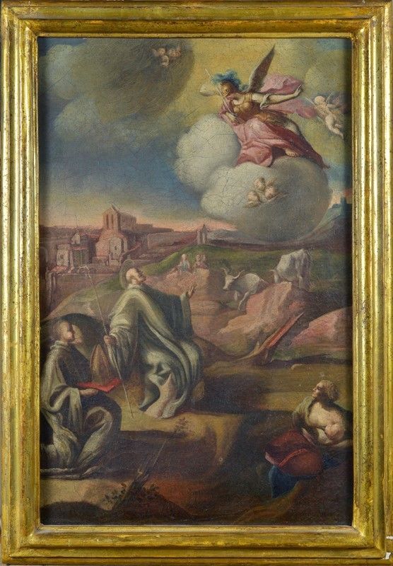 Anonimo, XVII Sec. - Apparizione di San Michele Arcangelo a San Bernardo