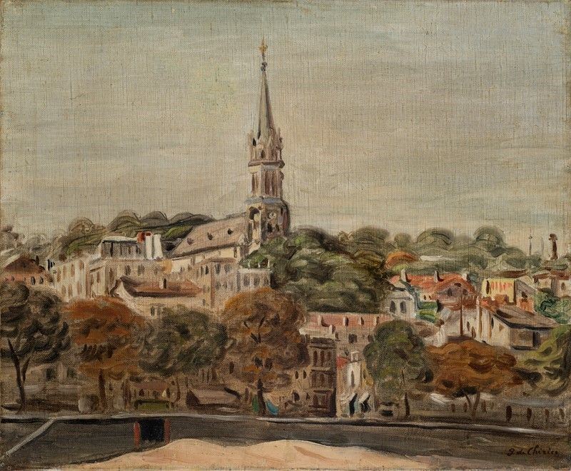 Giorgio De Chirico - Veduta di Saint Cloud