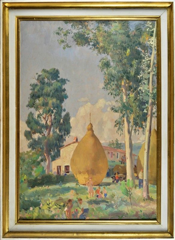 Ugo Celada da Virgilio - Cascina con Covoni e Figure