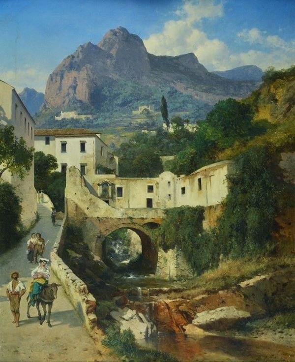 Albert August Zimmermann - Valle dei mulini vicino Amalfi