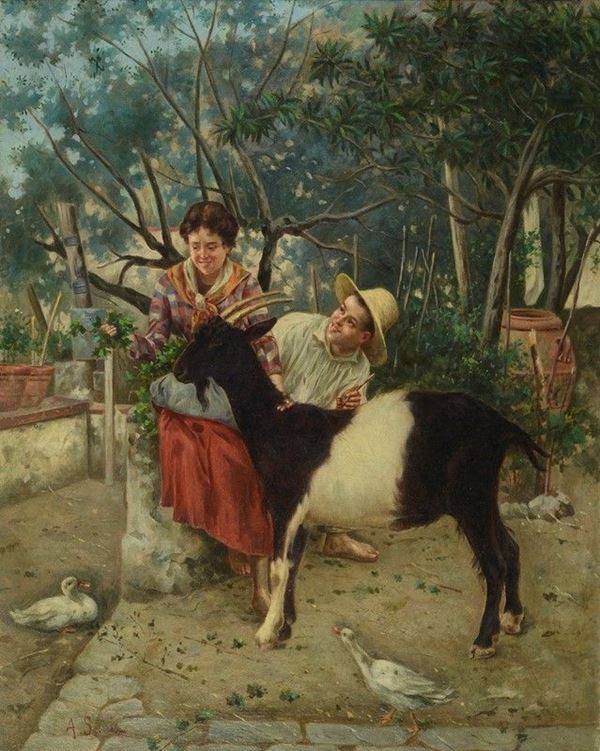 Alessandro Sani - Contadine con capretta