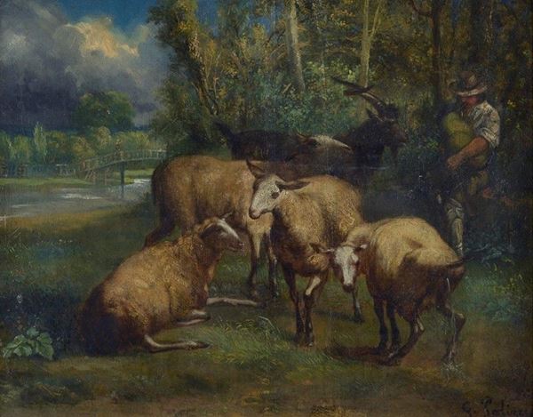 Giuseppe Palizzi - Pastore con pecore