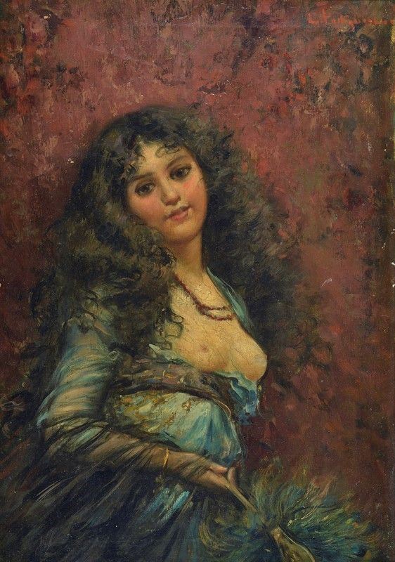 Luca Postiglione - Figura di Donna con Seni Scoperti