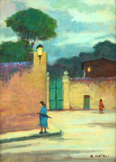 Strada di Paese con Figure
