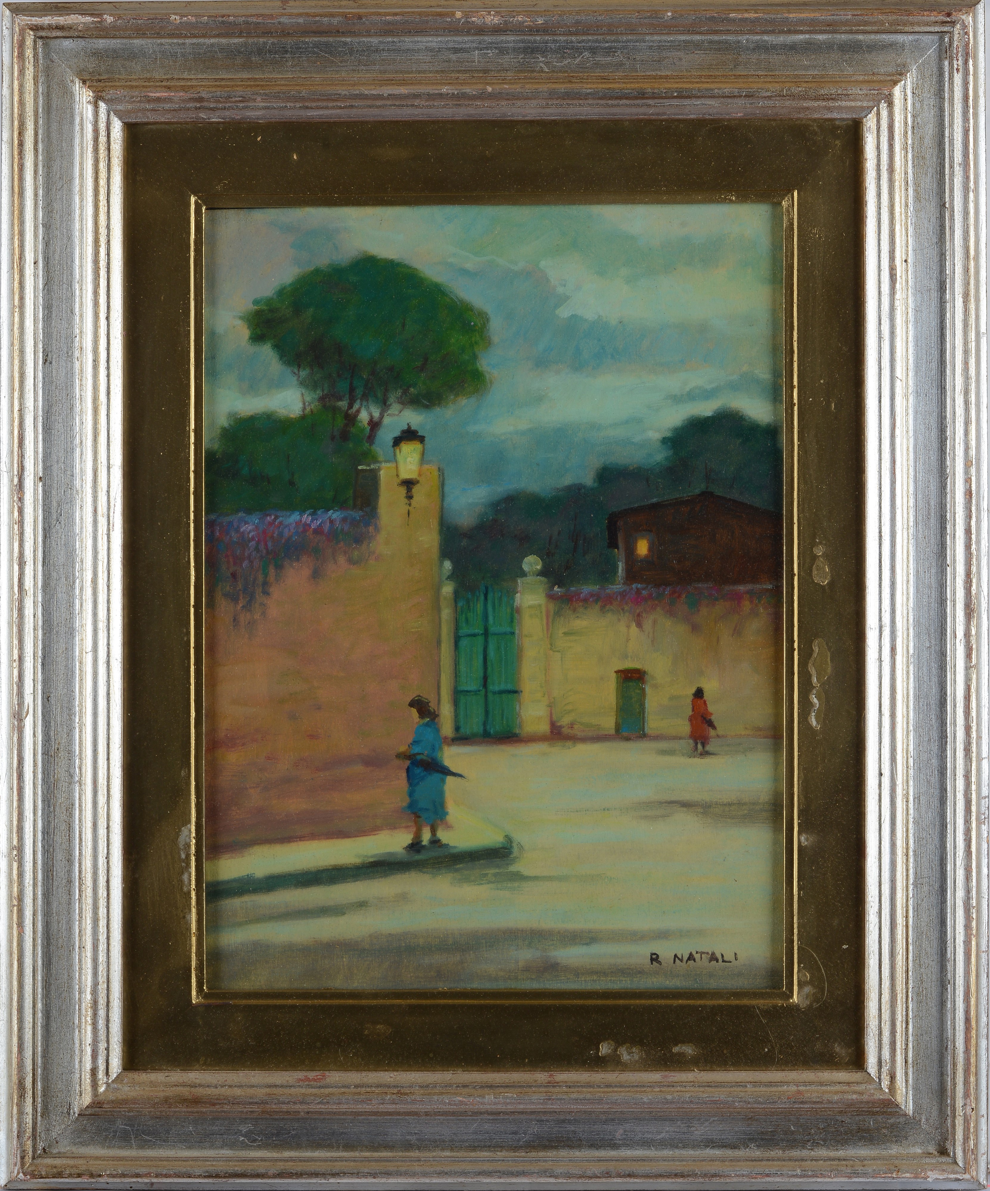 Attr. a Renato Natali - Strada di Paese con Figure