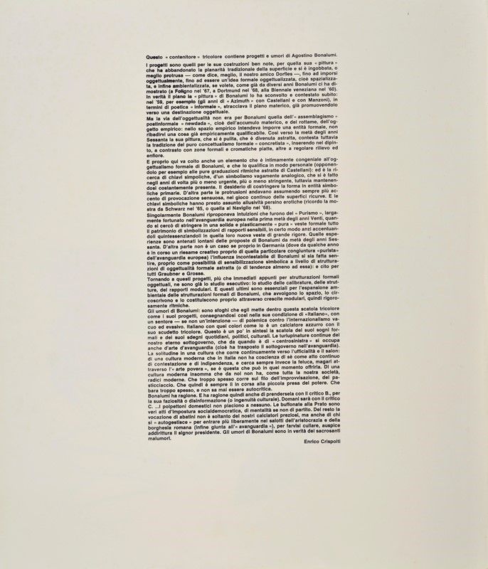 Agostino Bonalumi - Diario Italiano