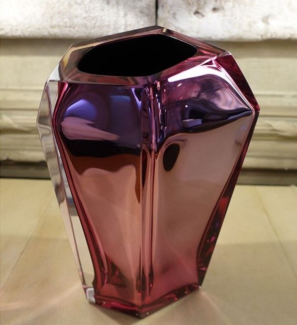 FLAIR - Vaso in cristallo rosa
