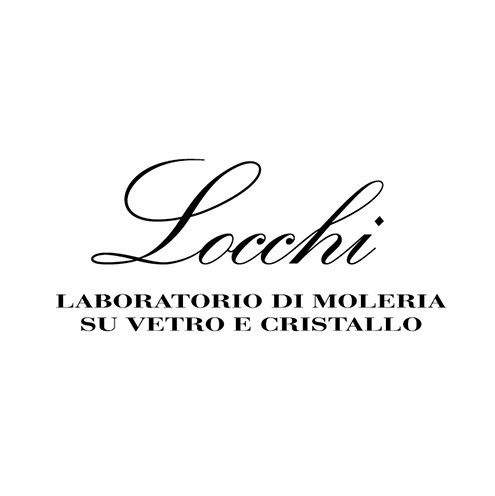 Locchi - Vaso di Cristallo, Soffiato con Motivi Floreali