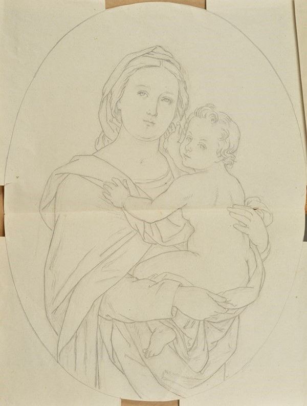 Silvestro Valeri : Madonna con Bambino  - Auction Antique Paintings, Furniture, Oriental Art and Authors of the XIX and XX centuries - Galleria Pananti Casa d'Aste