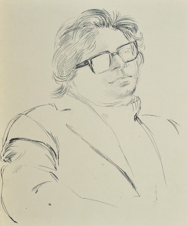 Nino Tirinnanzi : Ritratto di uomo  - Inchiostro su carta - Asta Autori del XX sec, Arte Moderna e Contemporanea - Galleria Pananti Casa d'Aste