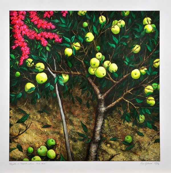 Piero Gilardi : Progetto di Tappeto - natura &quot;Mele Verdi&quot;  - Auction Modern and Contemporary art - II - Galleria Pananti Casa d'Aste