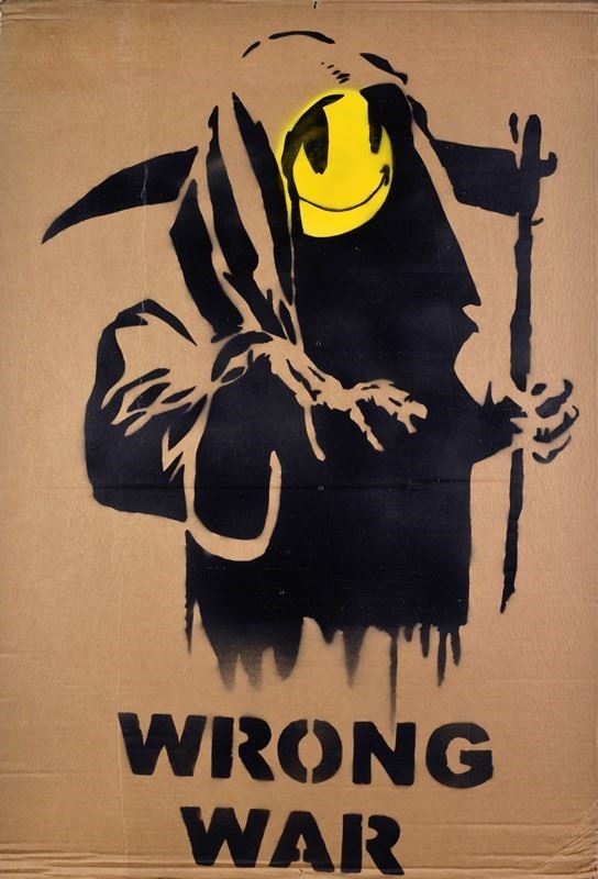 Banksy - Grim Reaper (Wrong War placard)