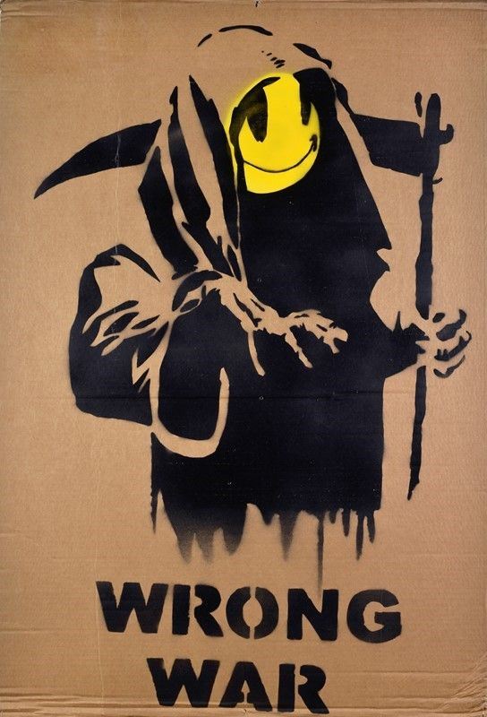 Banksy - Grim Reaper (wrong War Placard)