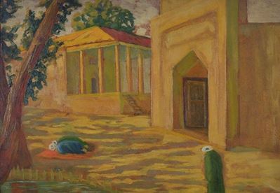 La Preghiera (fronte); Paesaggio (retro)