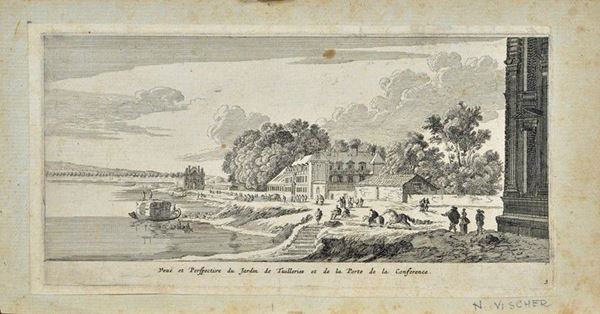 Gabriel   Perelle - Veue et prospective du jardin de Tuilleries