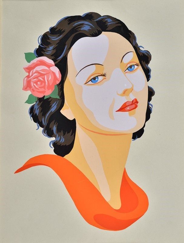 Giovanni Meschini - Ritratto di Donna con Rosa