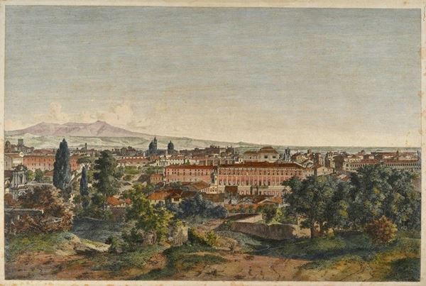 Carl Ferdinand Sprosse : Veduta di Roma   - Auction Stampe e disegni, antichi e moderni - Galleria Pananti Casa d'Aste