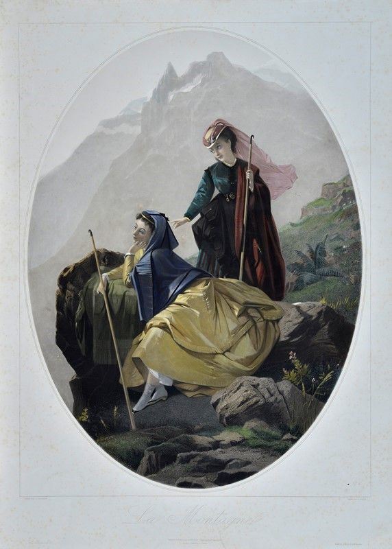 Pierre Cottin : La montagne  (1860)  - Incisione colorata - Asta Stampe e disegni, antichi e moderni - Galleria Pananti Casa d'Aste