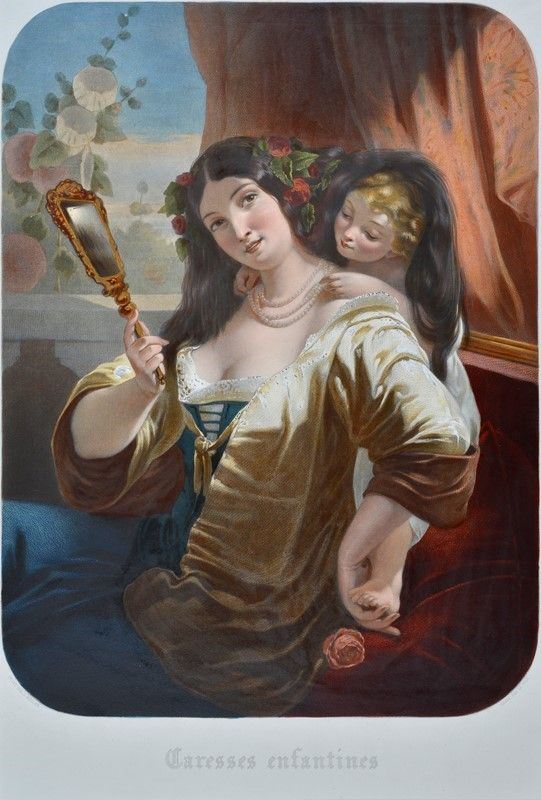 Caresses enfantines, femme a sa toilette
