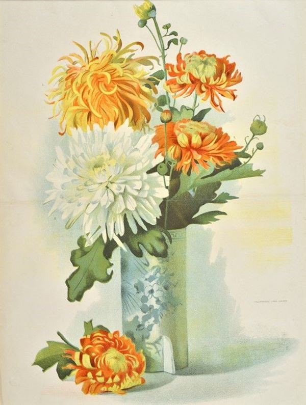 Vaso con fiori  (1891)  - Cromolitografia - Asta Stampe e disegni, antichi e moderni - Galleria Pananti Casa d'Aste