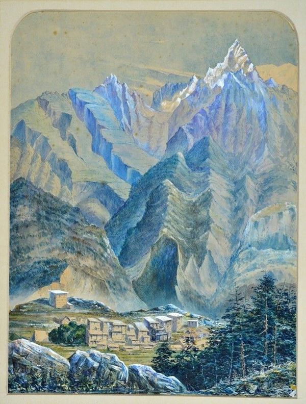 Anonimo, XIX - XX sec. : Paesaggio montano  - Auction Stampe e disegni, antichi e moderni - Galleria Pananti Casa d'Aste