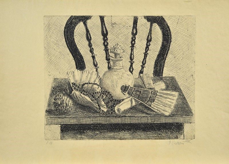 Giuseppe Viviani - Tavolo con Oggetti e Sedia
