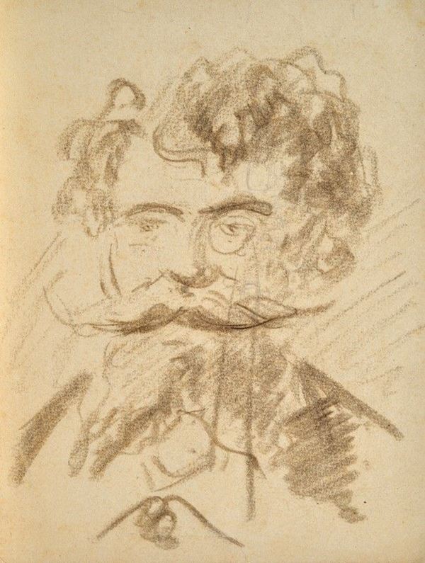 Anonimo, XIX sec. : Uomo con barba e monocolo  - Auction Stampe e disegni, antichi e moderni - Galleria Pananti Casa d'Aste
