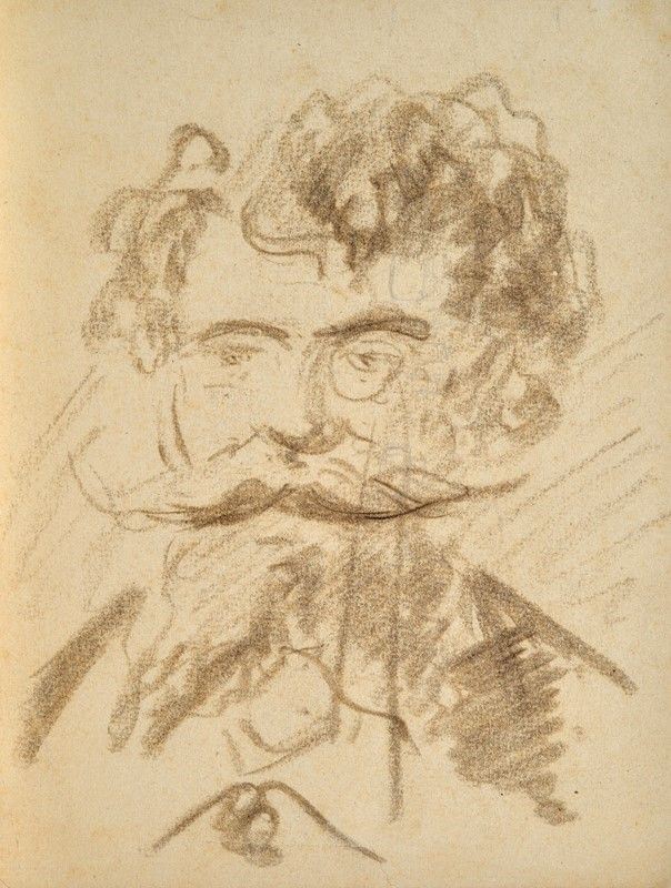 Anonimo, XIX Sec. - Uomo con Barba e Monocolo