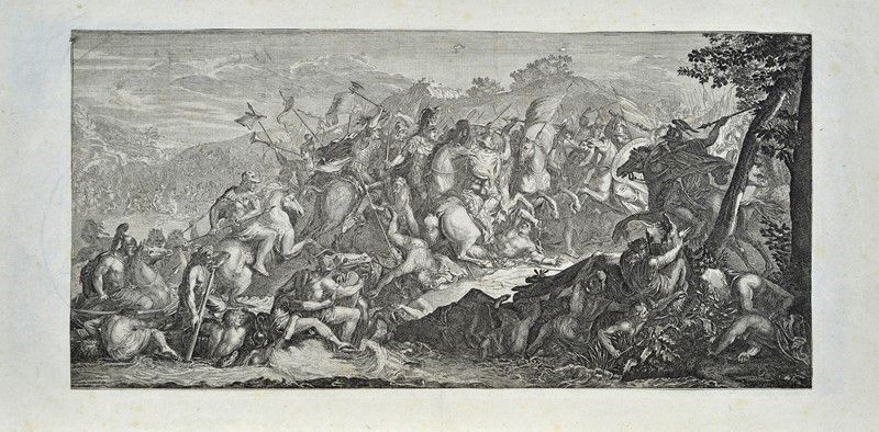 Anonimo, XVII - XVIII Sec. - Coppia di Battaglie