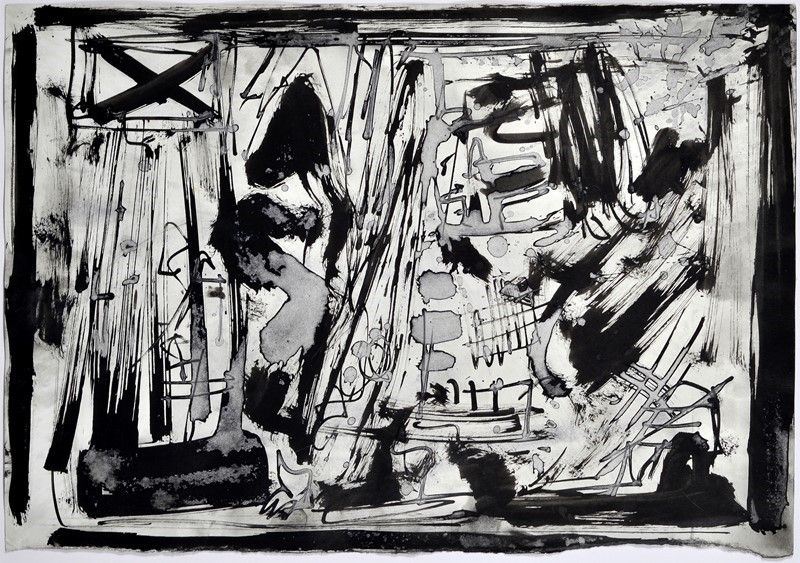 Emilio Vedova - Bozzetto-studio per Grandi Teleri in Bianco e Nero