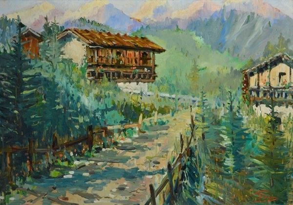Luigi Pagan - Paesaggio montano - Agordo