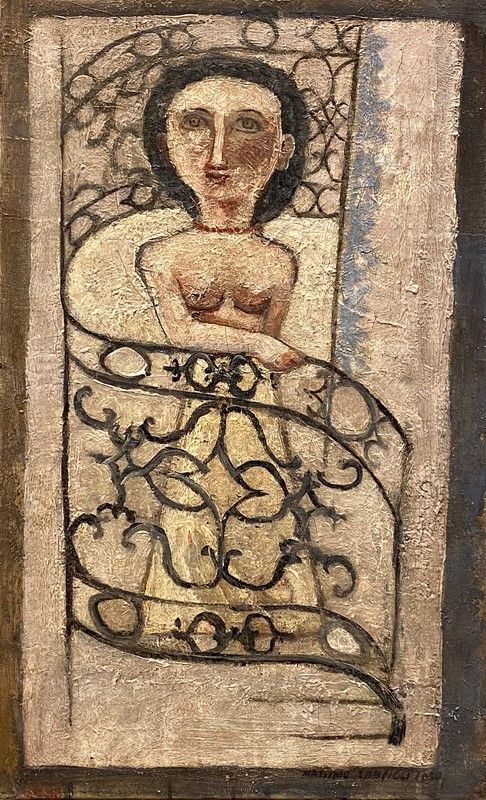 Massimo Campigli - Woman On Banister / Donna alla Ringhiera