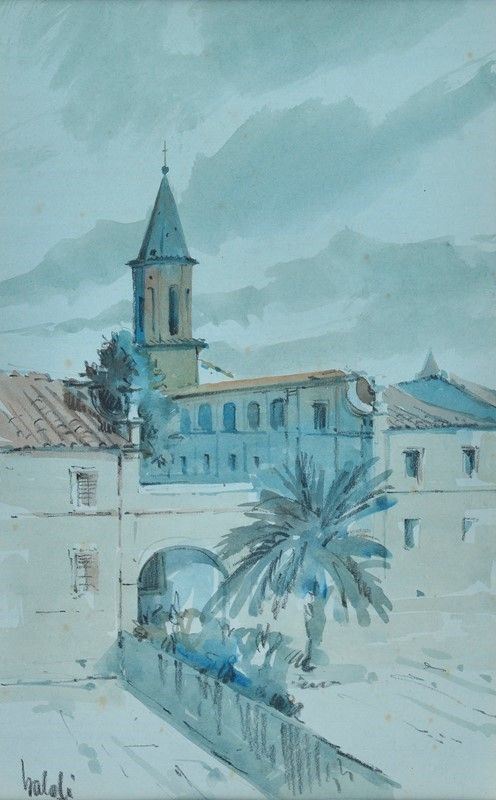 Anonimo, XX sec. - Scorcio di piazza 