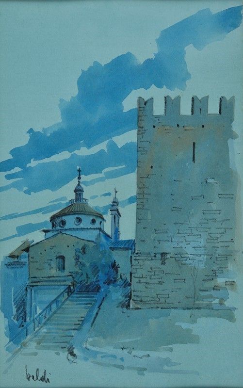 Anonimo, XX sec. - Scorcio di paese