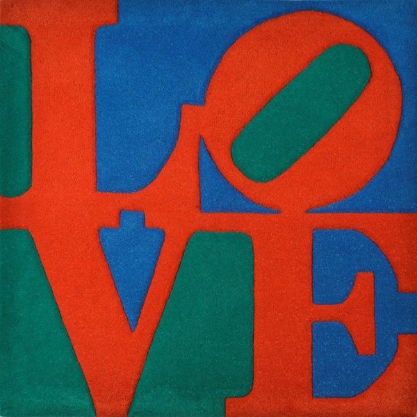 Robert Indiana : Classic Love  (2007)  - Tappeto in lana a colori - Asta Autori del XX sec, Arte Moderna e Contemporanea - Galleria Pananti Casa d'Aste