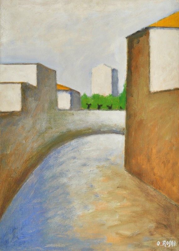 Ottone Rosai - Strada con le case