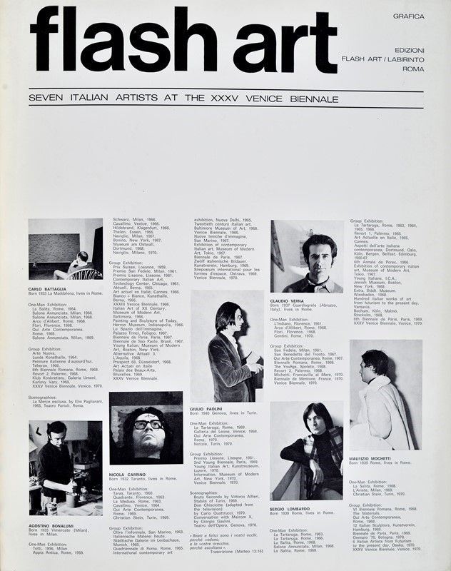 Flash Art, Seven Italian Artist Of The XXXV Venice Biennale