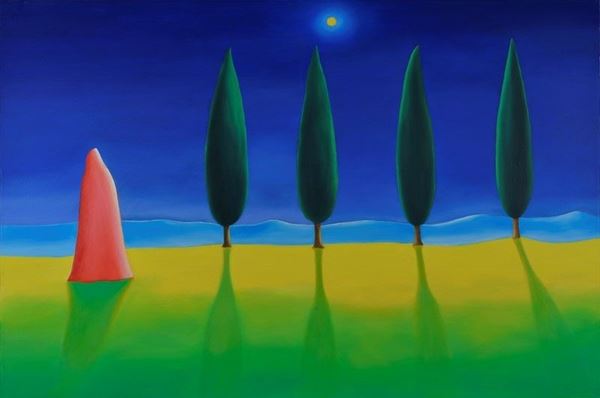 Paolo Scheggi - Quattro cipressi in fila
