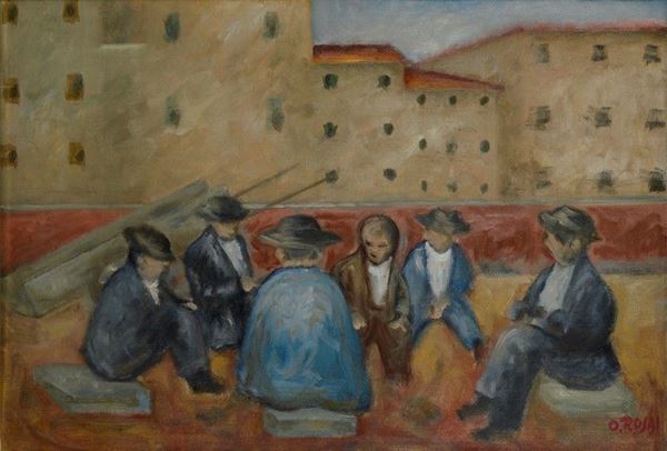 Ottone Rosai - Riposo di operai