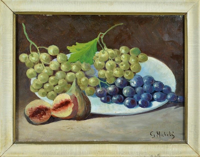Guglielmo Micheli - Natura Morta con Fichi ed Uva