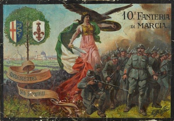 Bozzetto per cartolina militare della Grande Guerra  - Asta Armi antiche e Militaria - Galleria Pananti Casa d'Aste