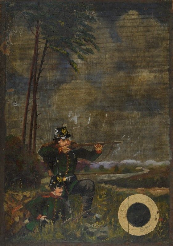 Target for military shooting competition from the 19th century  - Auction Antique Arms & Militaria - Galleria Pananti Casa d'Aste