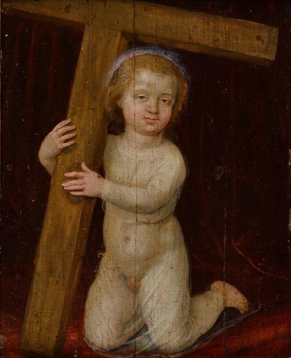 Scuola Fiamminga, XVII sec. - Cristo fanciullo con la croce